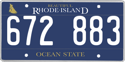RI license plate 672883