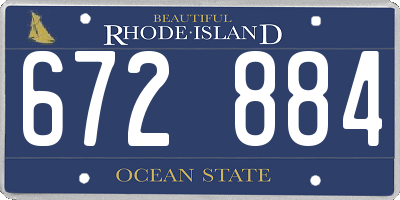 RI license plate 672884