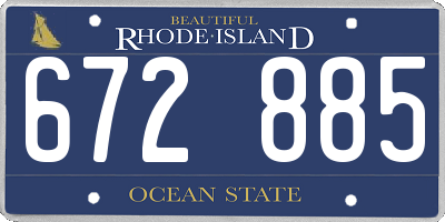RI license plate 672885