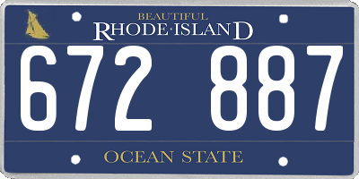 RI license plate 672887