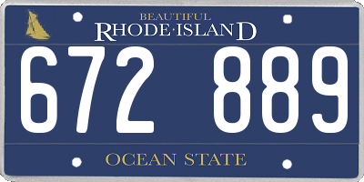 RI license plate 672889