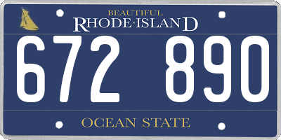RI license plate 672890