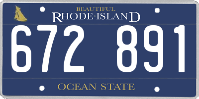RI license plate 672891