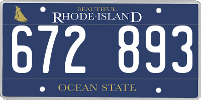 RI license plate 672893