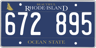 RI license plate 672895