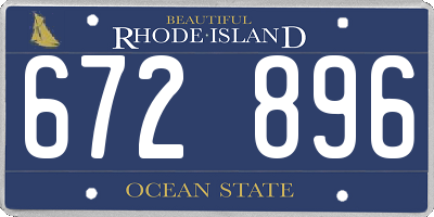 RI license plate 672896