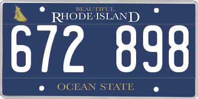 RI license plate 672898