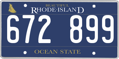 RI license plate 672899