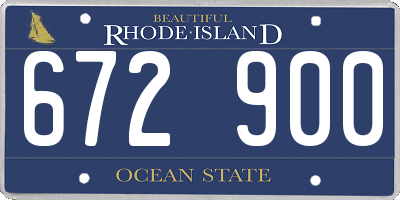RI license plate 672900