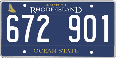 RI license plate 672901