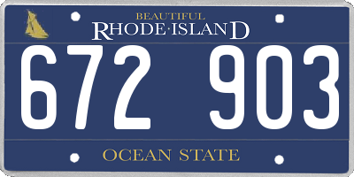 RI license plate 672903