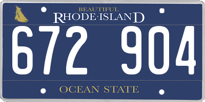 RI license plate 672904