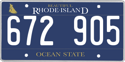 RI license plate 672905