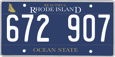 RI license plate 672907