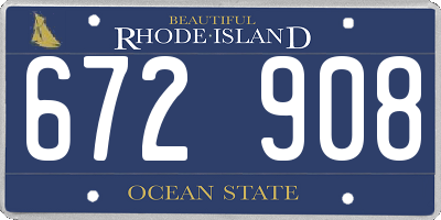 RI license plate 672908