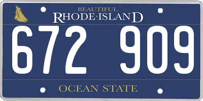 RI license plate 672909