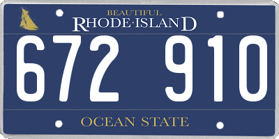 RI license plate 672910