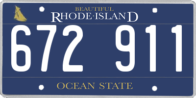 RI license plate 672911
