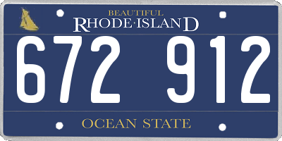 RI license plate 672912