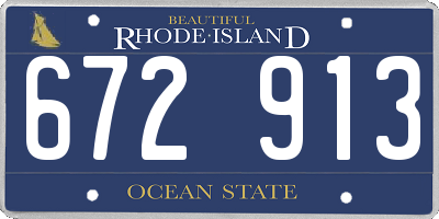 RI license plate 672913