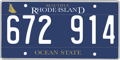 RI license plate 672914