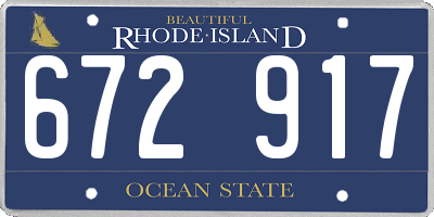 RI license plate 672917