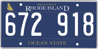 RI license plate 672918