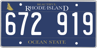 RI license plate 672919