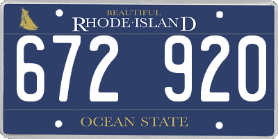 RI license plate 672920