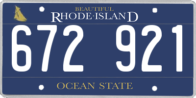 RI license plate 672921
