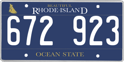 RI license plate 672923