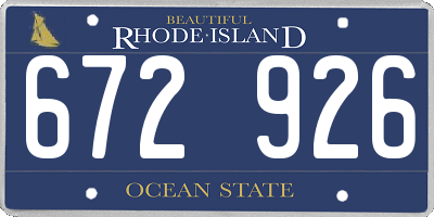 RI license plate 672926