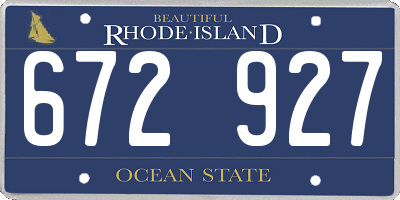 RI license plate 672927