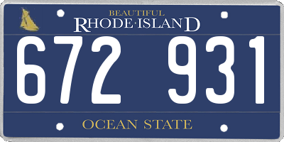 RI license plate 672931