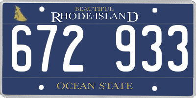 RI license plate 672933
