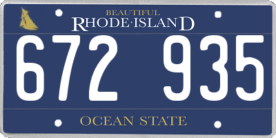 RI license plate 672935