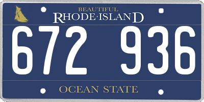 RI license plate 672936