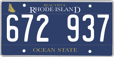 RI license plate 672937