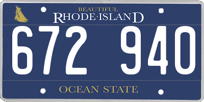 RI license plate 672940