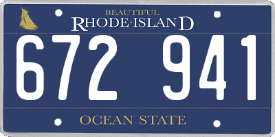 RI license plate 672941