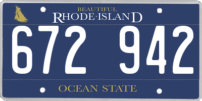 RI license plate 672942