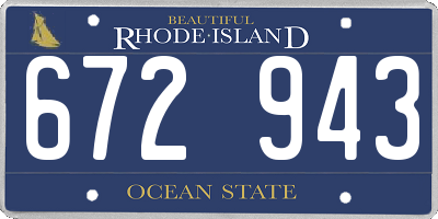 RI license plate 672943