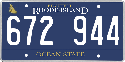 RI license plate 672944