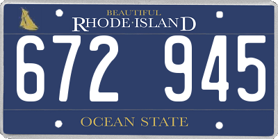 RI license plate 672945