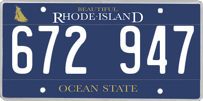 RI license plate 672947