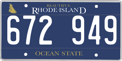 RI license plate 672949