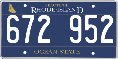 RI license plate 672952