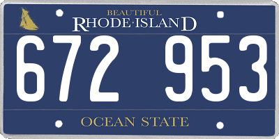 RI license plate 672953