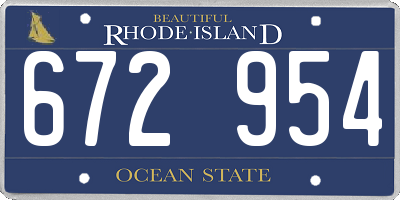 RI license plate 672954