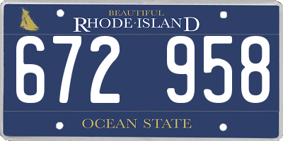 RI license plate 672958